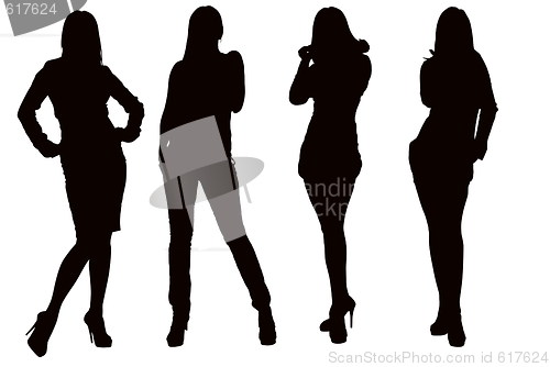 Image of Silhouette of a young  woman