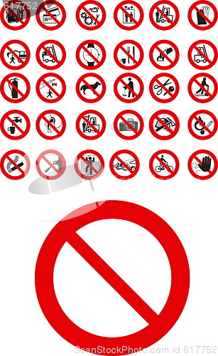 Image of Prohibited signs 