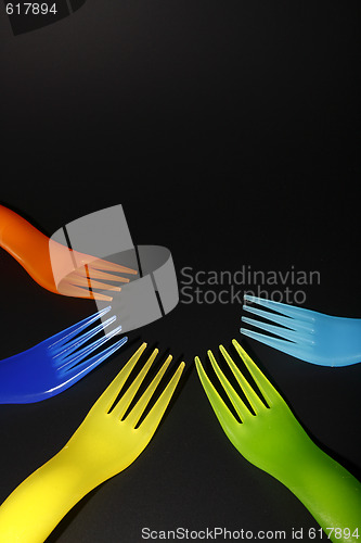 Image of plastic forks background