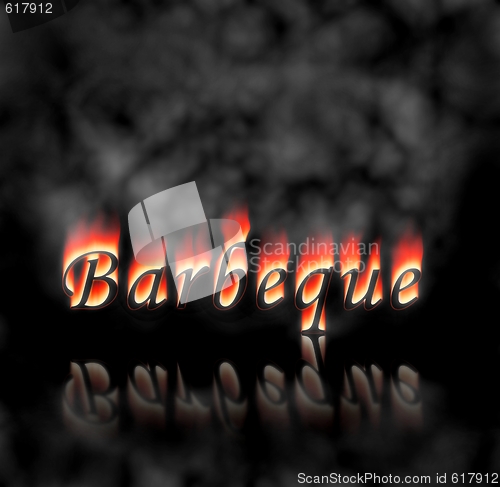Image of Barbeque Text On Fire