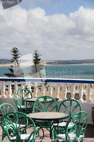 Image of rooftop view beach and buildings essaouira morocco