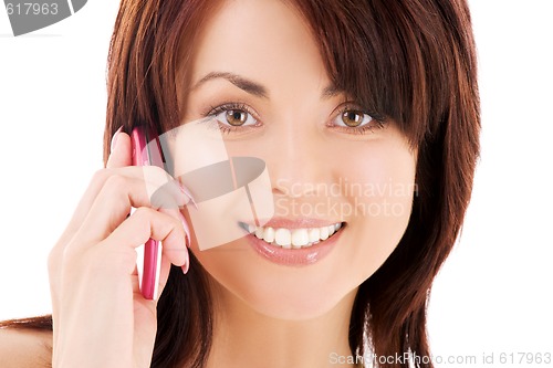 Image of happy woman with cell phone