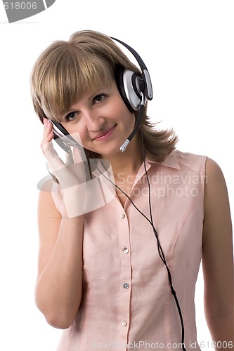 Image of Smiling customer service operator