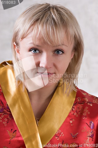 Image of woman in red