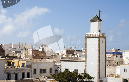 Image of mosque and rooftops essaouira morocco