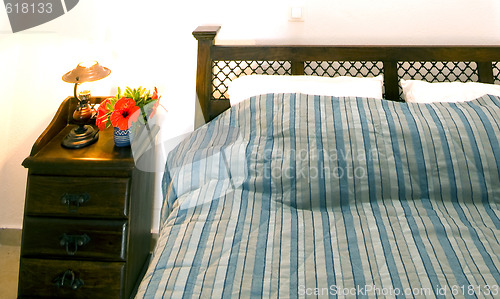 Image of bedroom in greek island santorini cave house