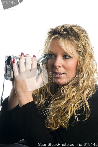 Image of woman using video camera