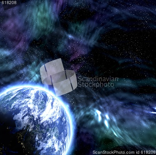 Image of earth planet in space