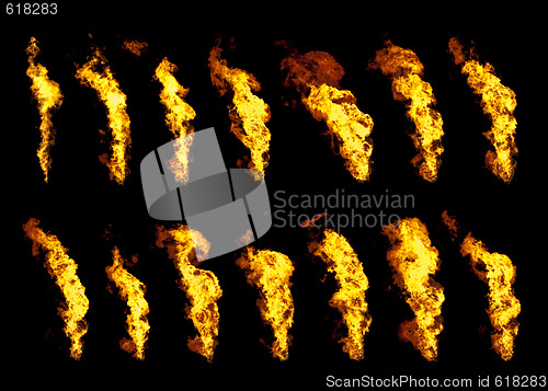 Image of Real flames set of 14 isolated on black