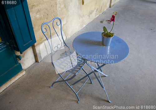 Image of Blue garden furniture