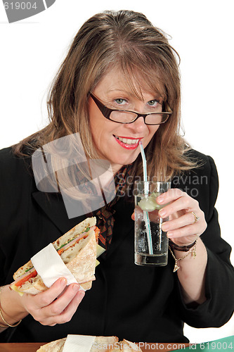 Image of Businesswoman Lunch