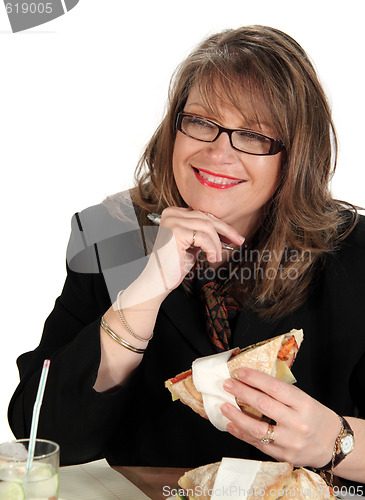 Image of Businesswoman Lunch