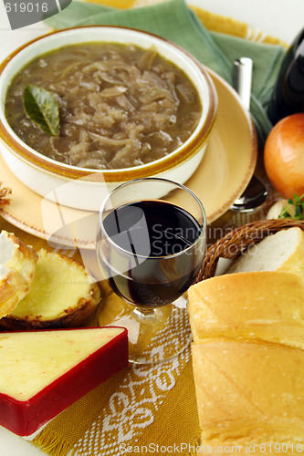 Image of Red Wine And French Onion Soup