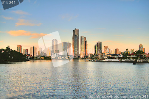 Image of Surfers Paradise Skyline At Sunset