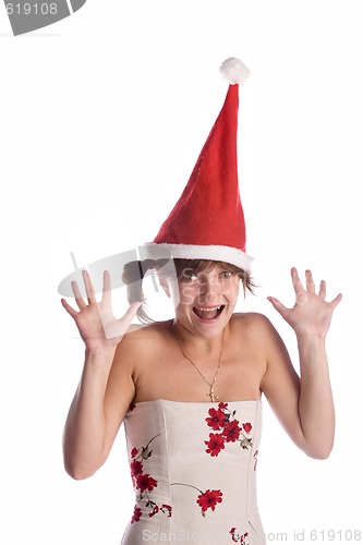 Image of surprised Santa girl