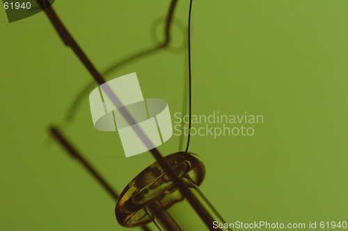 Image of light bulb filament on green background