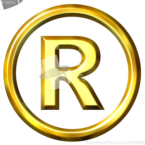 Image of 3D Golden Registered Symbol