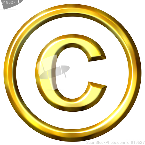 Image of 3D Golden Copyright Symbol