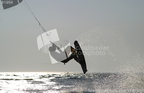 Image of kiteboarder taking off for a jump