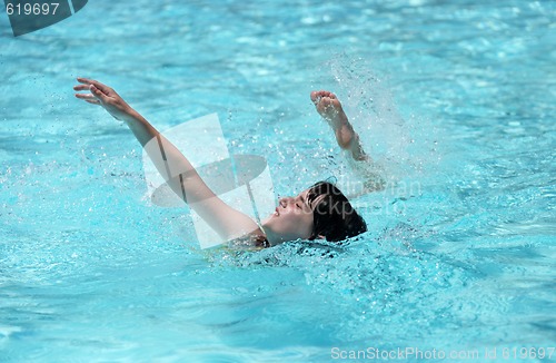Image of Child Swimming in a Pool