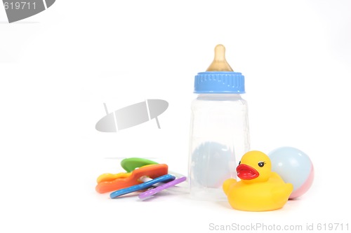 Image of Baby Items on White