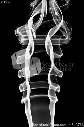 Image of Abstract white smoke. Isolated on black background