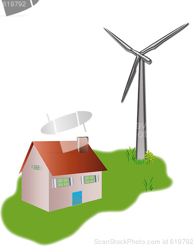 Image of house and wind mill