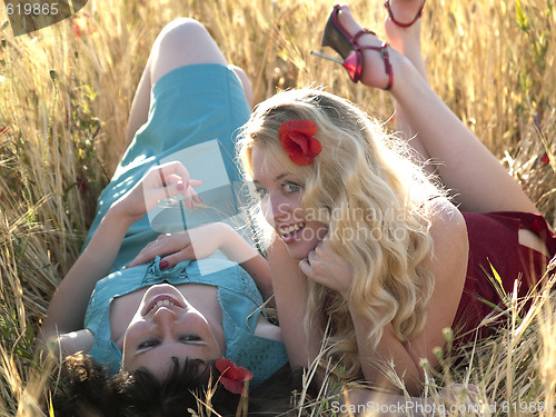 Image of SIsters in field