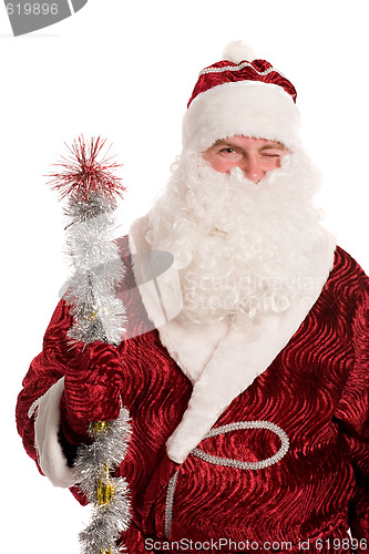 Image of Santa Claus gives a wink