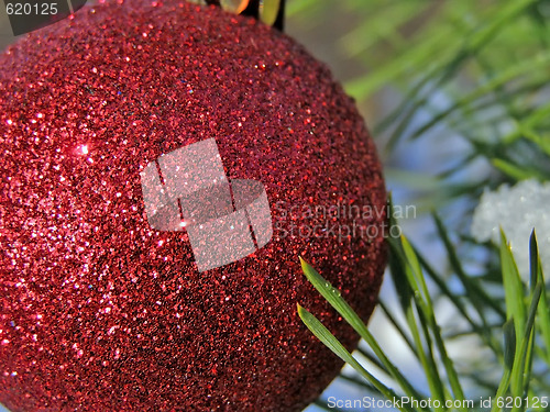 Image of red Christmas ball