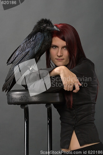 Image of girl with raven