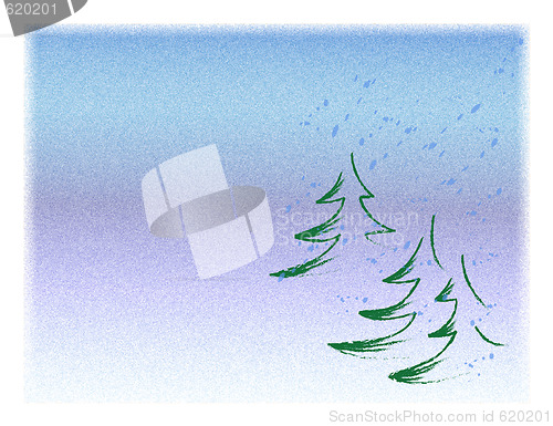 Image of Fir trees in snow