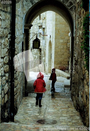 Image of rainy day in old jerusalem