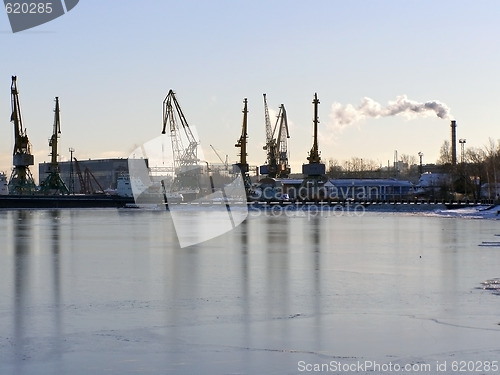 Image of Winter industrial port