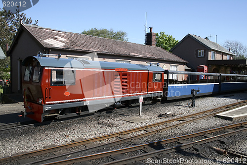 Image of miniature diesel train