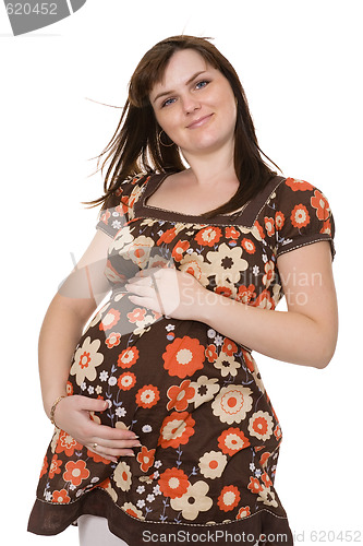 Image of happy pregnant woman portrait