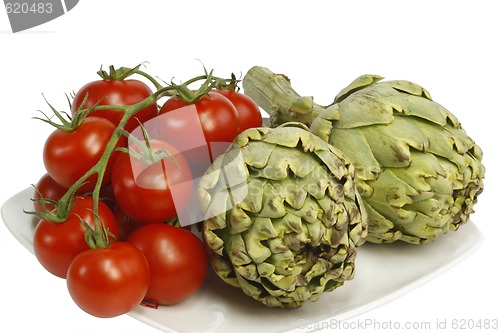 Image of Artichokes and tomatoes