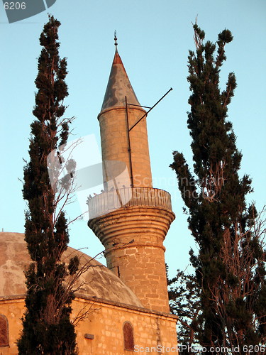 Image of Mosque tower. Larnaca. Cyprus