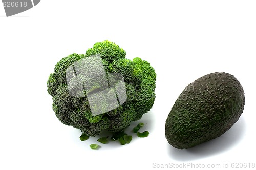 Image of Fresh broccoli and avocado 