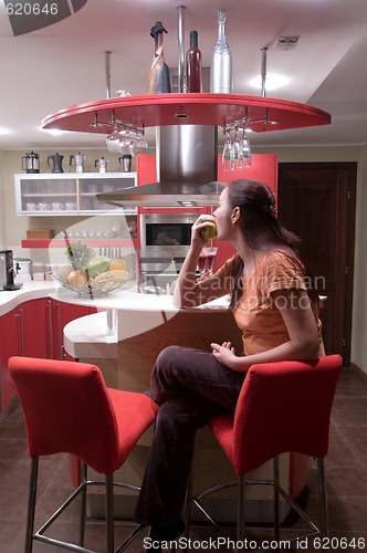 Image of Red kitchen