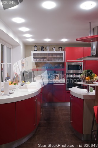 Image of Red kitchen