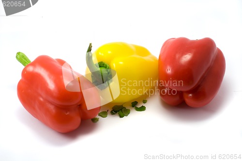 Image of Red and yellow paprika