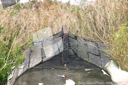 Image of boat upside down