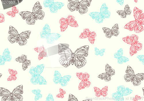 Image of funky hand-drawn butterflies