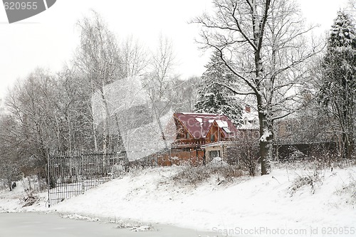 Image of winter landscape with house