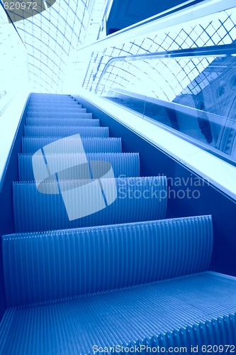 Image of steps of the blue escalator