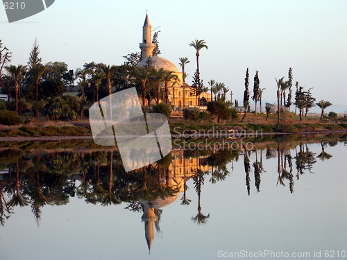 Image of Mosque reflections. Larnaca. Cyprus