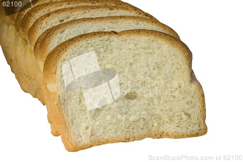 Image of Slices of bread isolated on white background