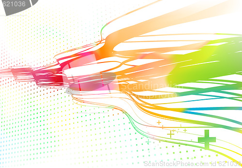 Image of Curved colored lines background