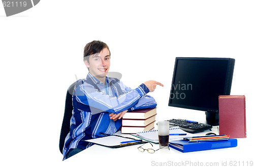 Image of Teenager student doing homework